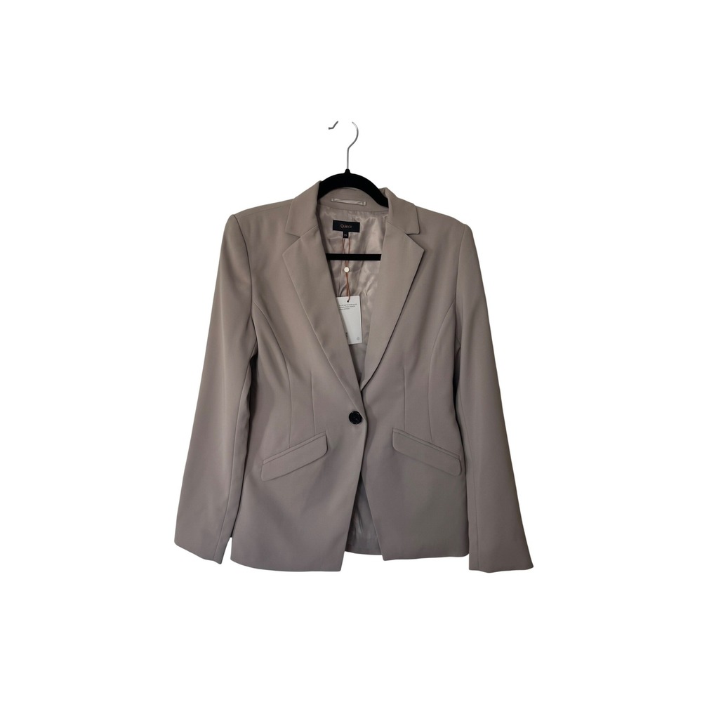 Quince Single Button Tailored Blazer XS Taupe NWT *flaw*